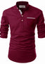 BLUE ROBED men's Casual Slim Fit Full Sleeve Pocket Contrast Kurta in Maroon