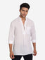 BLUE ROBED Men Single Button Slim Fit Casual Kurta in White