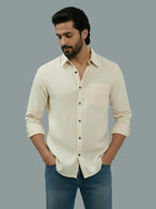 Full Sleeve Spread Collar Cotton Slim Shirt for Men and Boys in Shirt For Men And Green by BLUE ROBED, side view