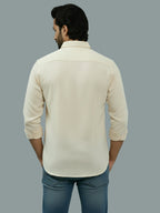 Full Sleeve Spread Collar Cotton Slim Shirt for Men and Boys in Shirt For Men And Green by BLUE ROBED, back view