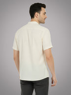 BLUE ROBED Half Sleeve Kurta for men in Beige view 11