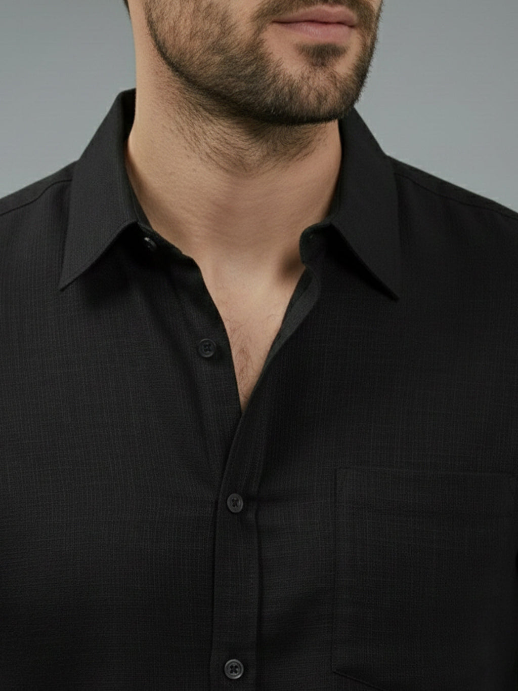 Half Sleeve Spread Collar Cotton Slim Shirt for Men and Boys in Shirt For Men And Yellow by BLUE ROBED, fabric detail