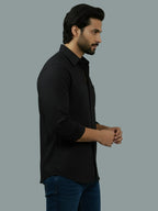 Full Sleeve Spread Collar Cotton Slim Shirt for Men and Boys in Shirt For Men And Green by BLUE ROBED, front view