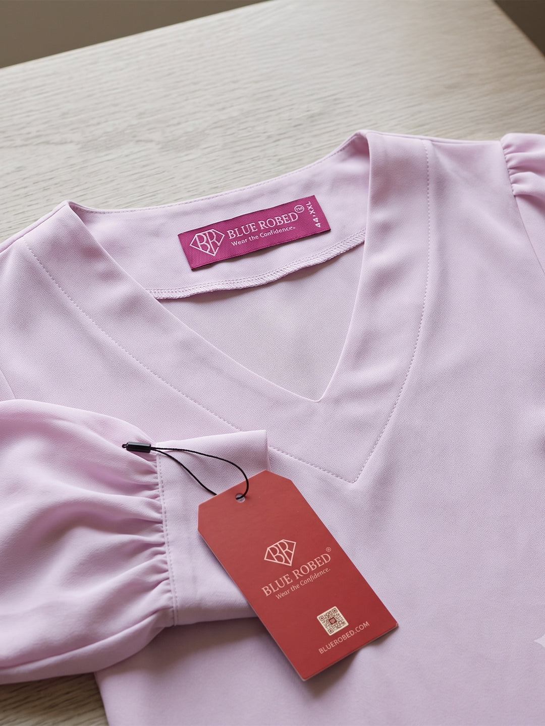 Women’s Crepe Formal Top | Elegant V-Neck Office Wear Blouse