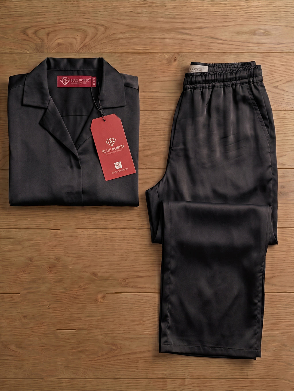 Women’s Black Linen Lounge Co-ord Set | Relaxed Fit Nightwear & Casual Wear