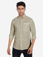Men's Casual Shirt Full Sleeve Oxford Design Shirt in Black by BLUE ROBED, back view