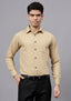 Men's Cotton Blend Slim Fit Formal Shirt in Beige by BLUE ROBED