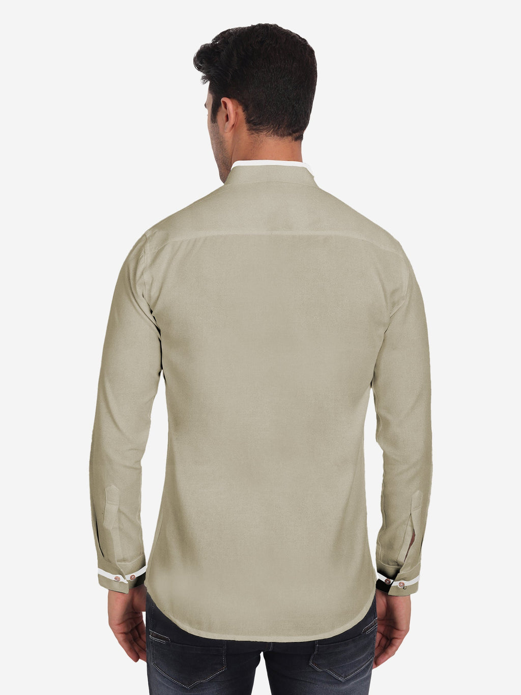 Men's Casual Shirt Full Sleeve Oxford Design Shirt in Black by BLUE ROBED, style view