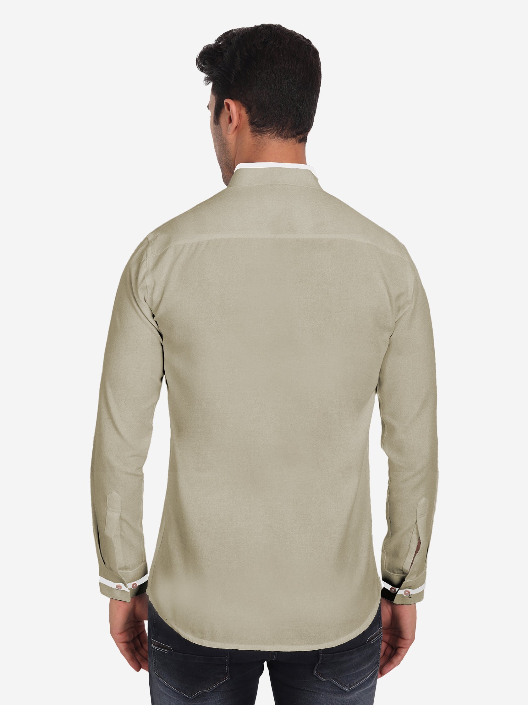 Men's Casual Shirt Full Sleeve Oxford Design Shirt in Black by BLUE ROBED, style view
