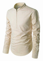 BLUE ROBED men's Casual ZIP Style Full Sleeve Kurta in Beige view 8