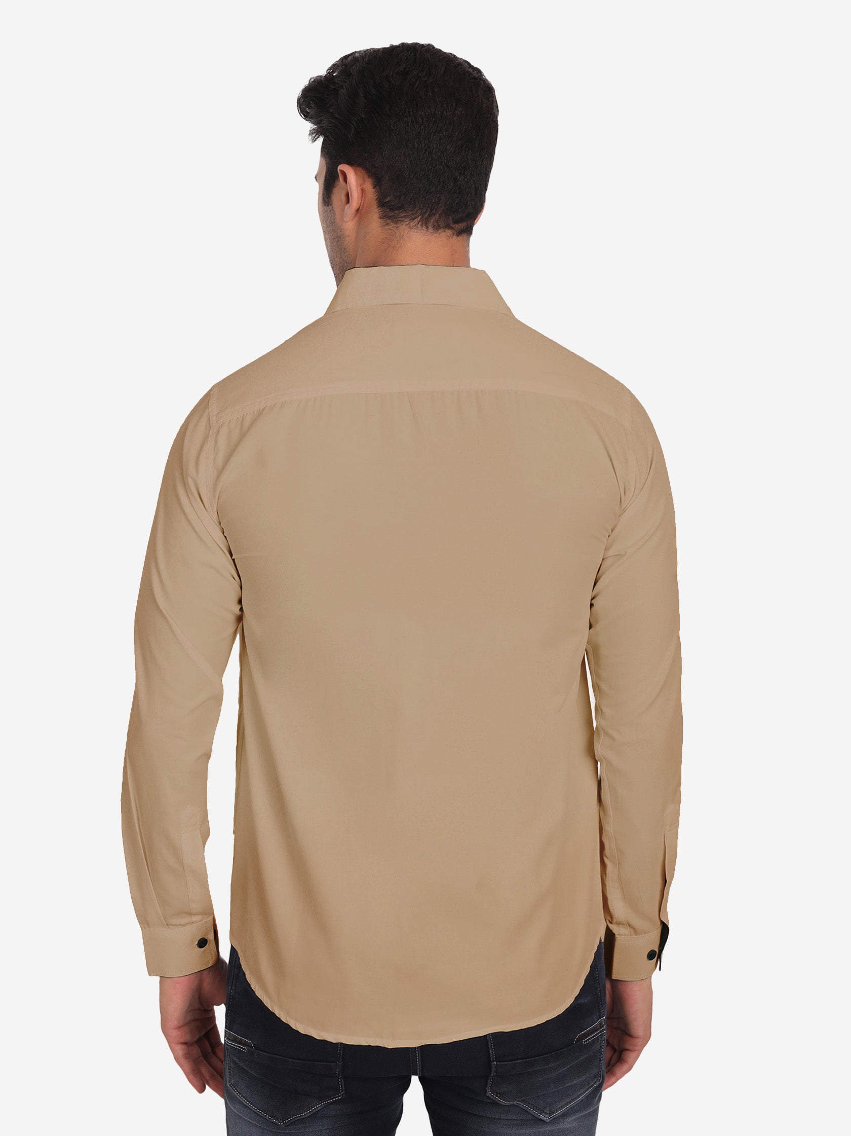Men's Casual Full Sleeve XMan Shirt in White by BLUE ROBED, side view