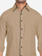 Men's Casual Full Sleeve XMan Shirt in White by BLUE ROBED, back view
