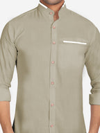Men's Casual Shirt Full Sleeve Oxford Design Shirt in Black by BLUE ROBED, fit view