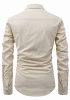 BLUE ROBED men's Full Sleeve Casual Cotton Kurta in Beige view 21