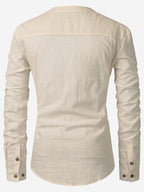 BLUE ROBED men's Casual Slim Fit Full Sleeve Cotton Kurta in Beige view 13