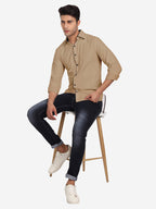 Men's Casual Full Sleeve XMan Shirt in White by BLUE ROBED, style view
