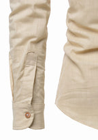 BLUE ROBED men's Casual Slim Fit Full Sleeve Kurta in Beige view 7