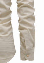 BLUE ROBED men's Full Sleeve Casual Cotton Kurta in Beige view 24
