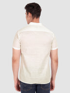 BLUE ROBED men's Half Sleeve Casual Cotton Kurta Daily Wear in Beige view 9