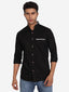 Men's Casual Shirt Full Sleeve Oxford Design Shirt in Black by BLUE ROBED