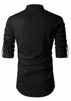 BLUE ROBED men's Casual ZIP Style Full Sleeve Kurta in Black view 12