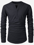 BLUE ROBED men's Casual Slim Fit Full Sleeve Cotton Kurta in Black view 19
