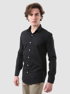 Men's Formal Full Sleeve Plain Shirt in White by BLUE ROBED, fit view