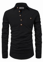 BLUE ROBED men's Full Sleeve Casual Cotton Kurta in Black view 27