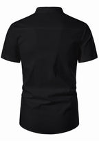 BLUE ROBED men's Half Sleeve Casual Cotton Kurta Office Wear in Black view 14