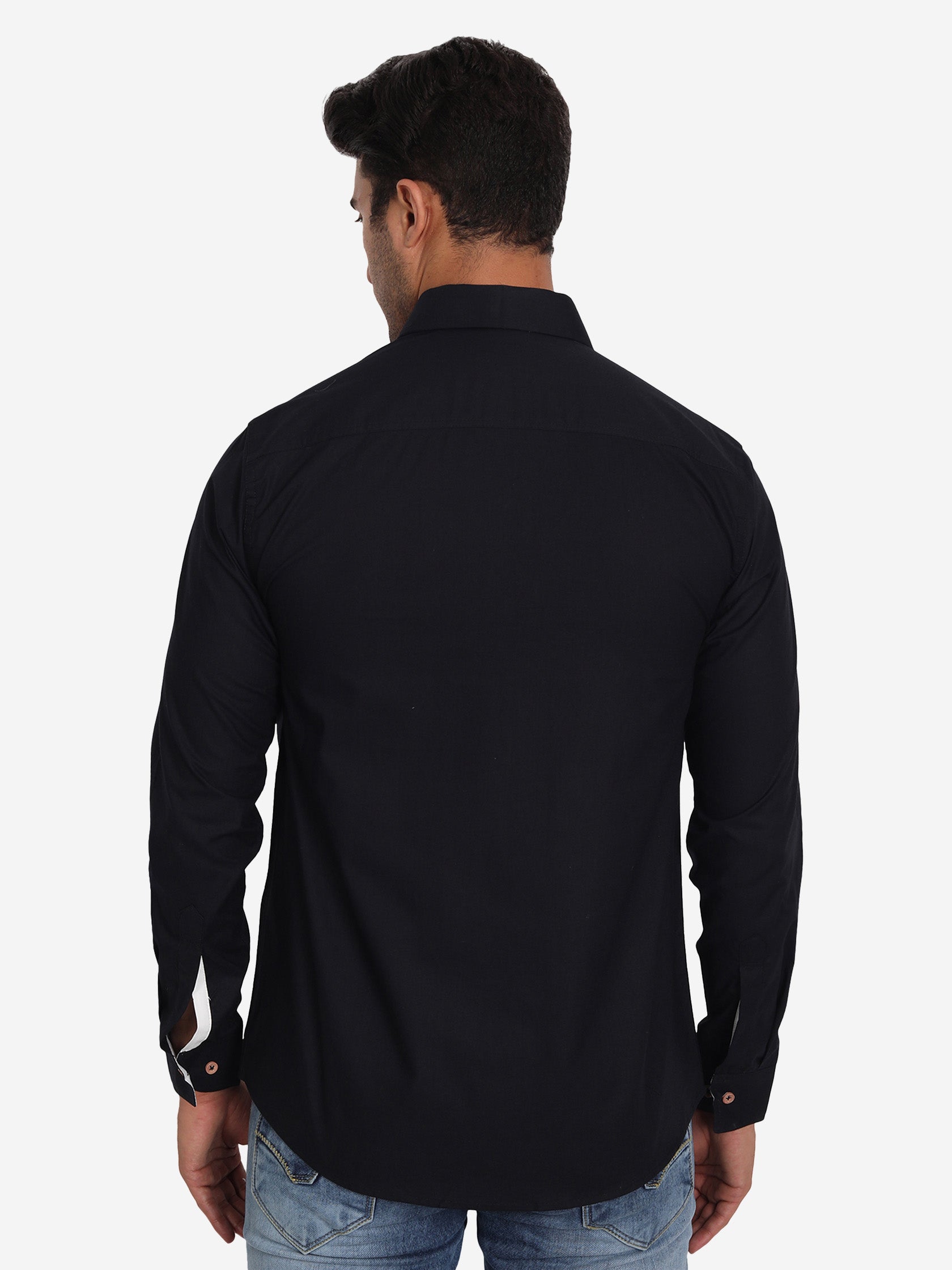 Men's Casual Full Sleeve XMan Shirt in White by BLUE ROBED, side view