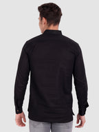 BLUE ROBED men's Casual Slim Fit Full Sleeve Cotton Kurta in Black view 40