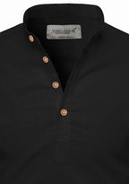 BLUE ROBED men's Casual Slim Fit Full Sleeve Kurta in Black view 11