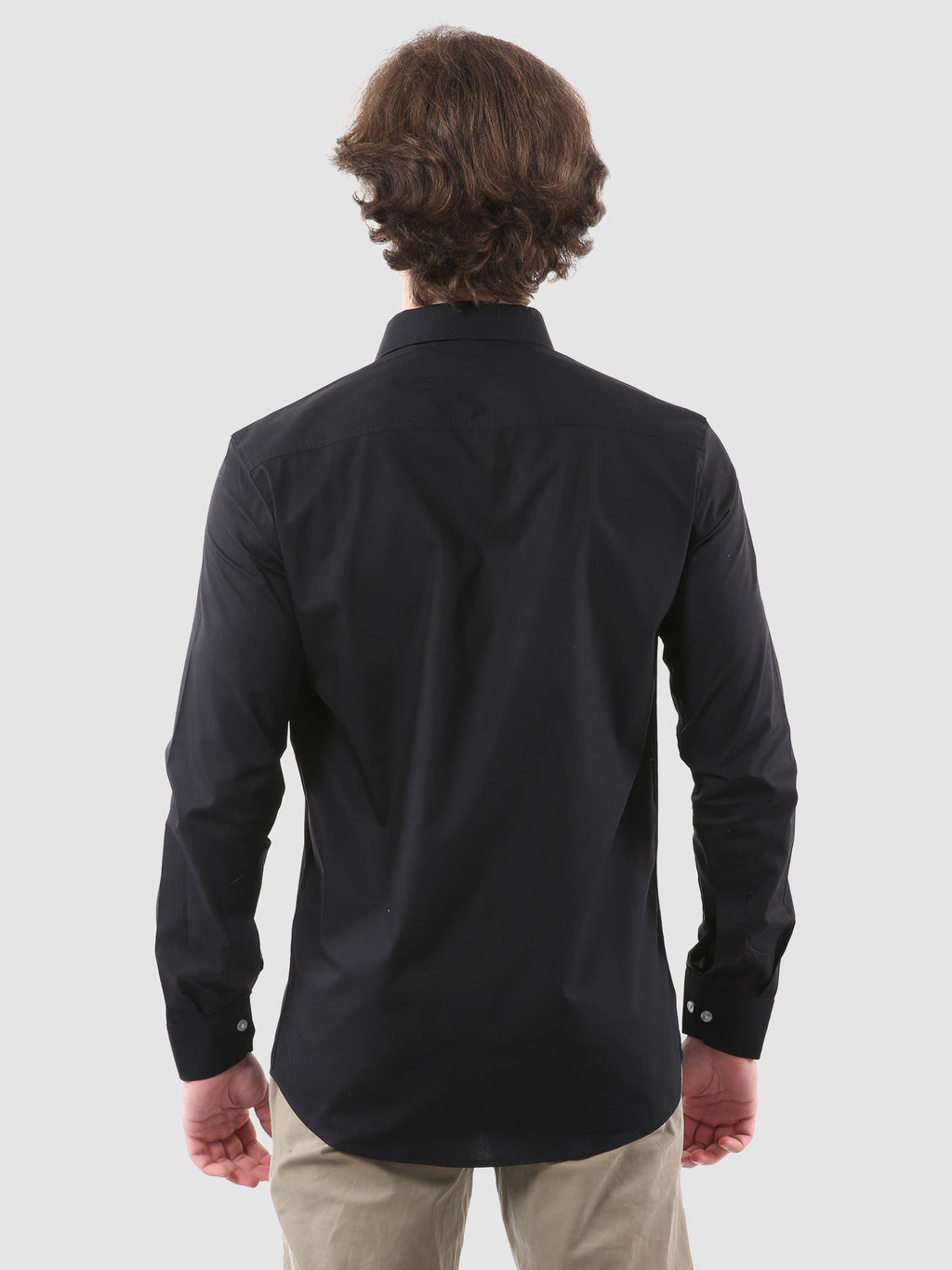 Men's Formal Full Sleeve Plain Shirt in White by BLUE ROBED, fabric detail