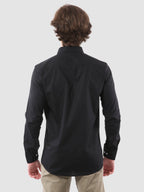 Men's Formal Full Sleeve Plain Shirt in White by BLUE ROBED, fabric detail