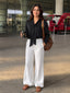 Women Solid Tie-Up Neck Crepe Top