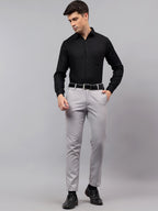 Men's Full Sleeve Spread Collar Premium Casual Shirt for Men in Black by BLUE ROBED, side view