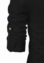 BLUE ROBED men's Casual Slim Fit Full Sleeve Kurta in Black view 12