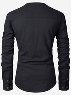 BLUE ROBED men's Casual Slim Fit Full Sleeve Cotton Kurta in Black view 21