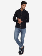 Men's Casual Full Sleeve XMan Shirt in White by BLUE ROBED, detail view