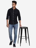 Men's Casual Full Sleeve XMan Shirt in White by BLUE ROBED, style view