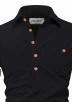 BLUE ROBED men's Full Sleeve Casual Cotton Kurta in Black view 30