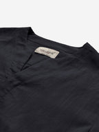 BLUE ROBED men's Casual Slim Fit Full Sleeve Cotton Kurta in Black view 22