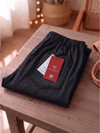 BLUE ROBED Black Color Trousers For Women And Girls