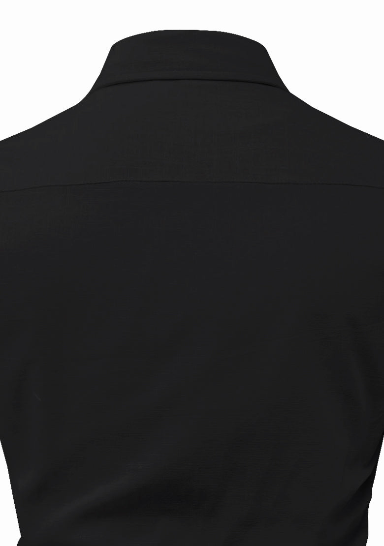 BLUE ROBED men's Full Sleeve Casual Cotton Kurta in Black view 31