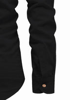 BLUE ROBED men's Full Sleeve Casual Cotton Kurta in Black view 32