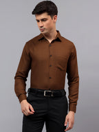Men's Full Sleeve Spread Collar Premium Casual Shirt for Men in Black by BLUE ROBED, fabric detail