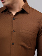 Men's Full Sleeve Spread Collar Premium Casual Shirt for Men in Black by BLUE ROBED, side view