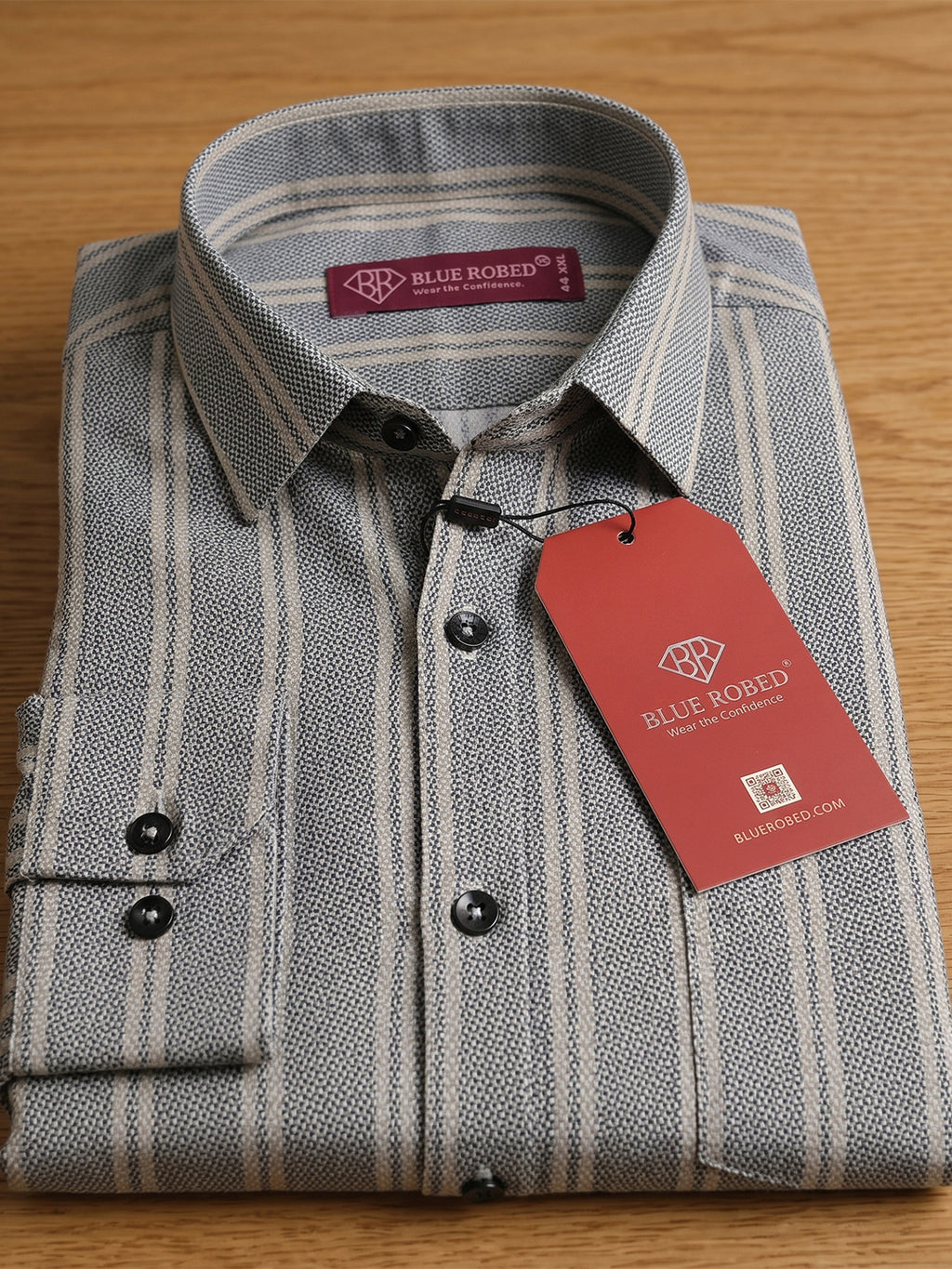 Men's Pure Cotton Striped Casual Shirt | Full Sleeve Button-Down Shirt | Regular Fit