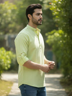 BLUE ROBED Full Sleeve Kurta for men Office Wear in CGREN view 29