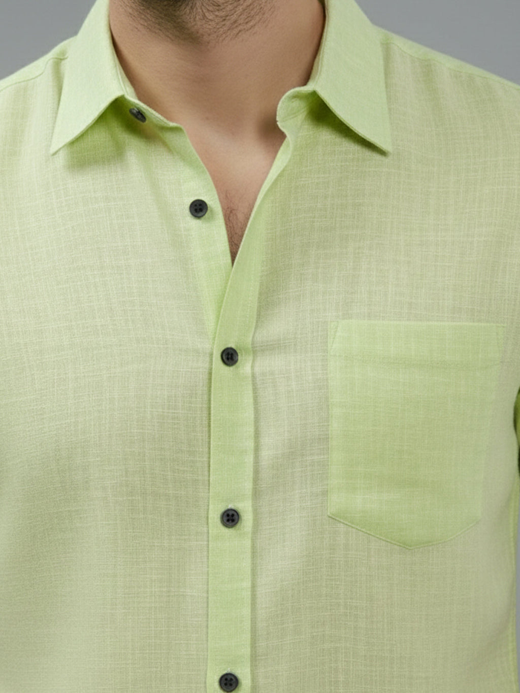 Half Sleeve Spread Collar Cotton Slim Shirt for Men and Boys in Shirt For Men And Yellow by BLUE ROBED, front view
